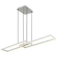 LED-HÄNGLAMPA 119,5/25,5/120 cm  - opal/silver, Trend, metall/plast (119,5/25,5/120cm) - Globo