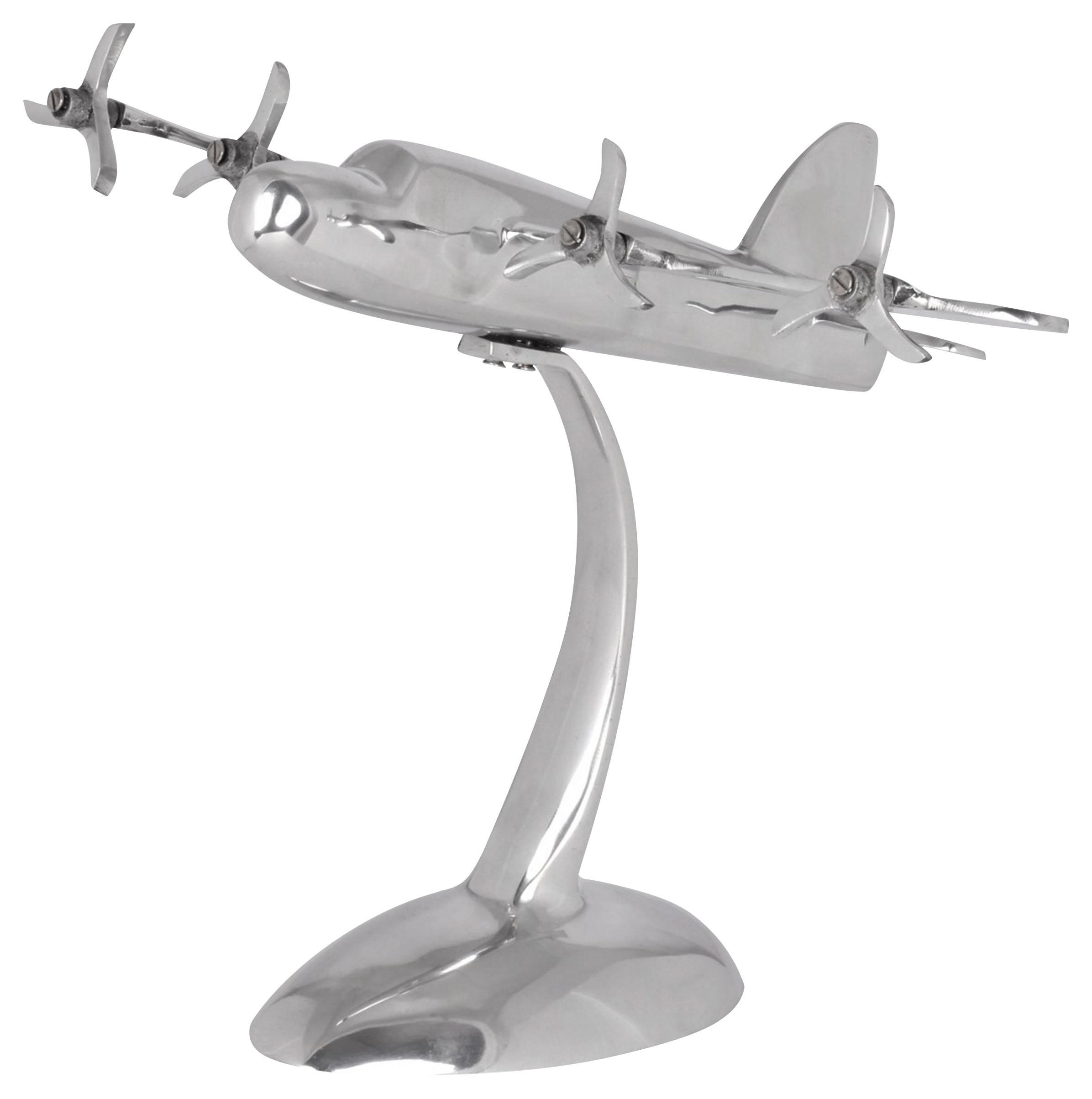 Deko Flugzeug - srebrne barve, Moderno, kovina (42/30/30cm) - MID.YOU
