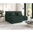 ECKSOFA Dunkelgrün Cord Zierkissen, Rückenkissen, Schlaffunktion, Rücken echt  - Dunkelgrün/Schwarz, MODERN, Kunststoff/Textil (153/200cm) - Xora