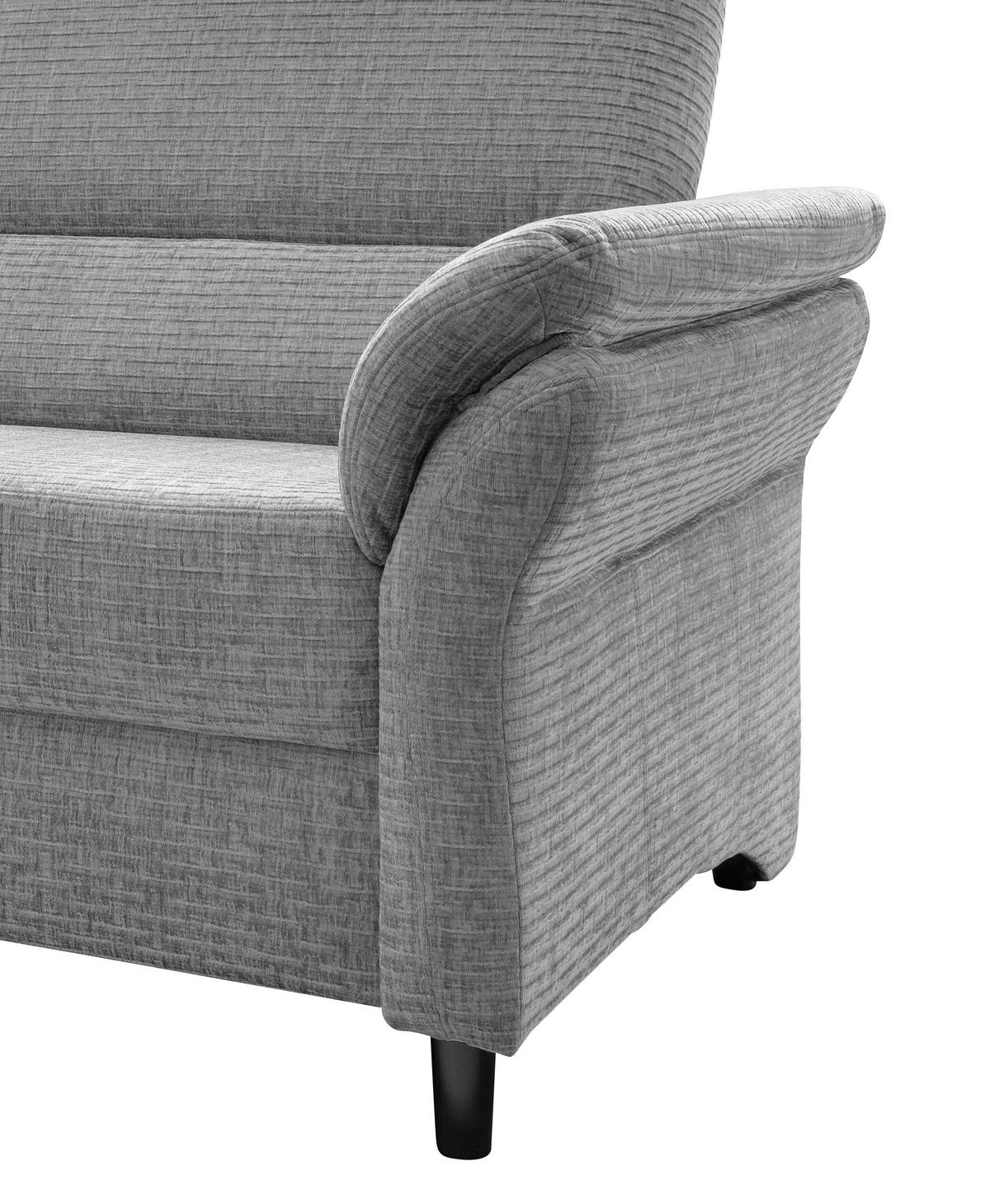3-SITZER-SOFA in Mikrofaser Grau  - Schwarz/Grau, Modern, Holz/Textil (192/90/89cm) - Livetastic