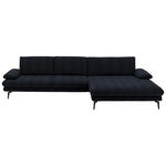 ECKSOFA  in Chenille Schwarz  310/180 cm  - Schwarz, Design, Textil/Metall (310/180cm) - Dieter Knoll