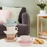 TASSENSET 8-teilig Porzellan Beige, Braun, Rosa, Türkis - Türkis/Beige, Design (0,05l)