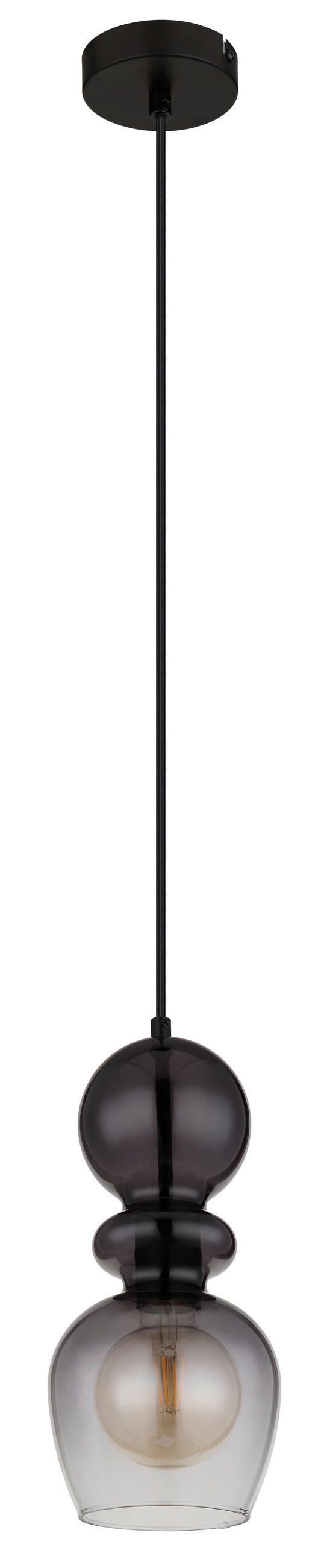 HÄNGELEUCHTE 15/150 cm    - Klar/Schwarz, Basics, Glas/Kunststoff (15/150cm) - Globo