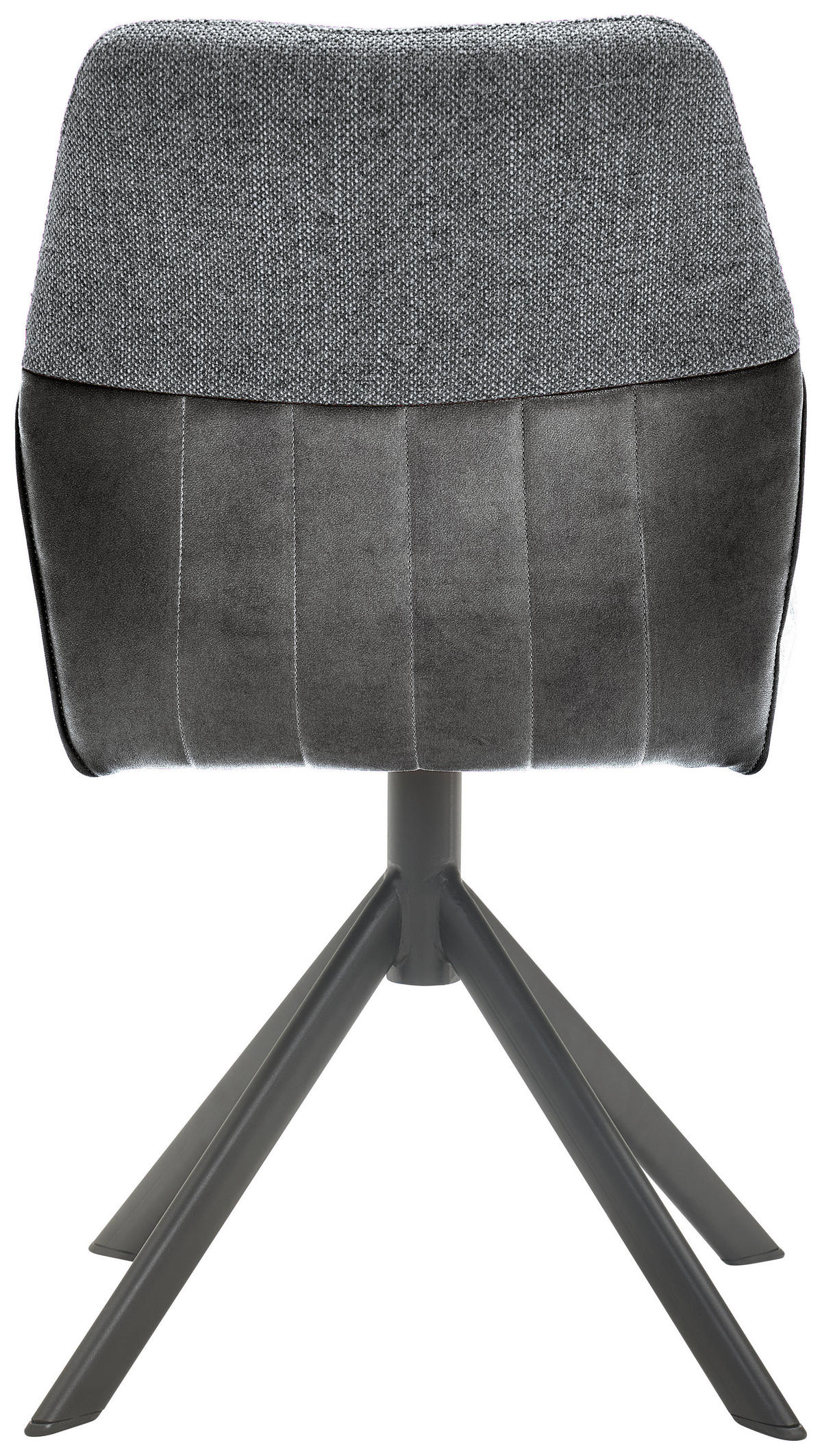 STUHL  in Lederlook, Webstoff  - Anthrazit/Schwarz, Konventionell, Textil/Metall (49,5/87/62,5cm) - Valdera