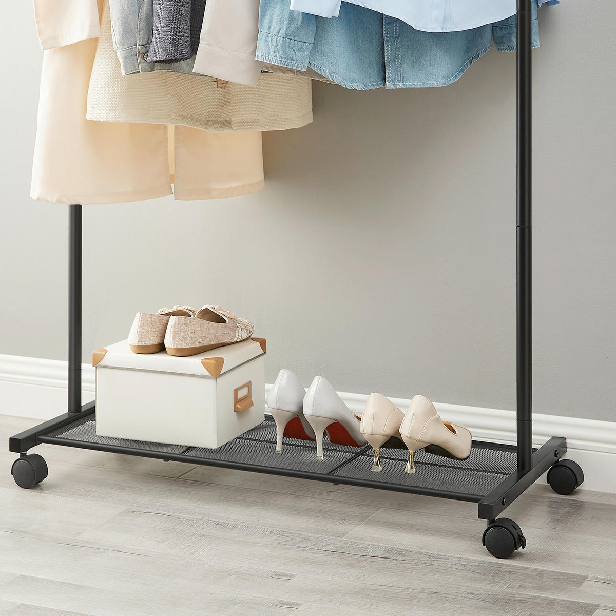 KLEIDERSTÄNDER in Schwarz 91/158/40 cm   - Schwarz, Trend, Kunststoff/Metall (91/158/40cm) - Boxxx