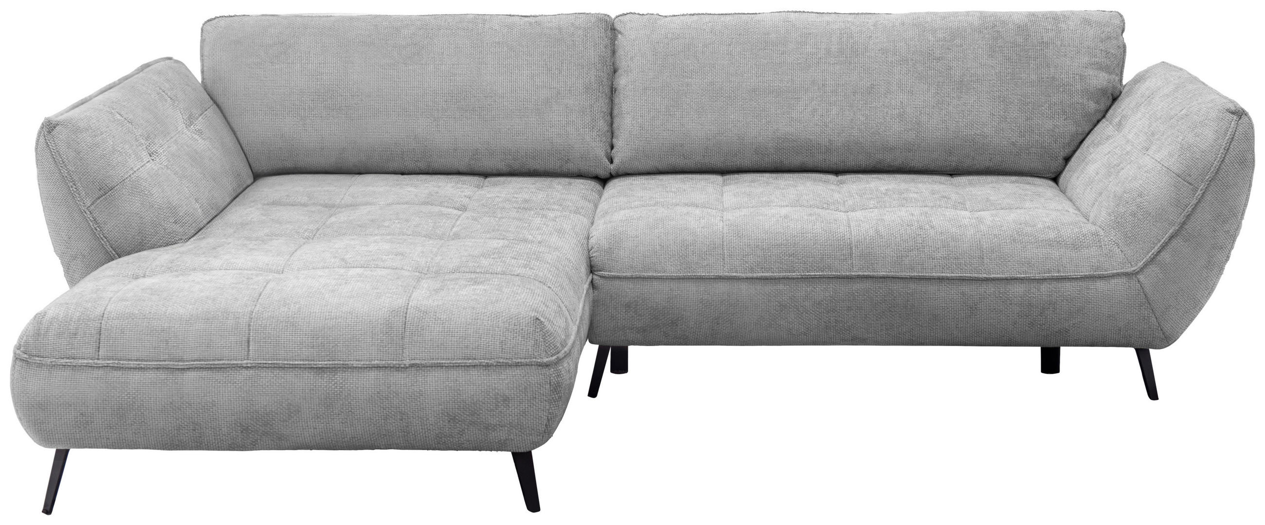 Thumbnail - Livetastic Ecksofa Samoa, Hellgrau, Textil, 3-Sitzer, Füllung: Silikon, Schaumstoffflocken, Ottomane links, L-Form, 282x...