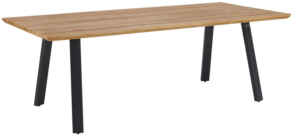 GARTENTISCH Holz, Metall Naturfarben rechteckig  - Dunkelgrau/Naturfarben, Natur, Holz/Metall (220/76/100cm) - Amatio