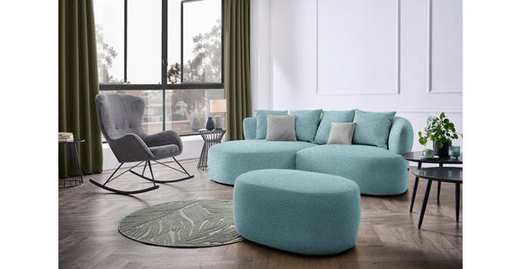 ECKSOFA  in Bouclé Schwarz, Türkis  166/235 cm  - Türkis/Taupe, MODERN, Kunststoff/Textil (166/235cm) - Hom`in