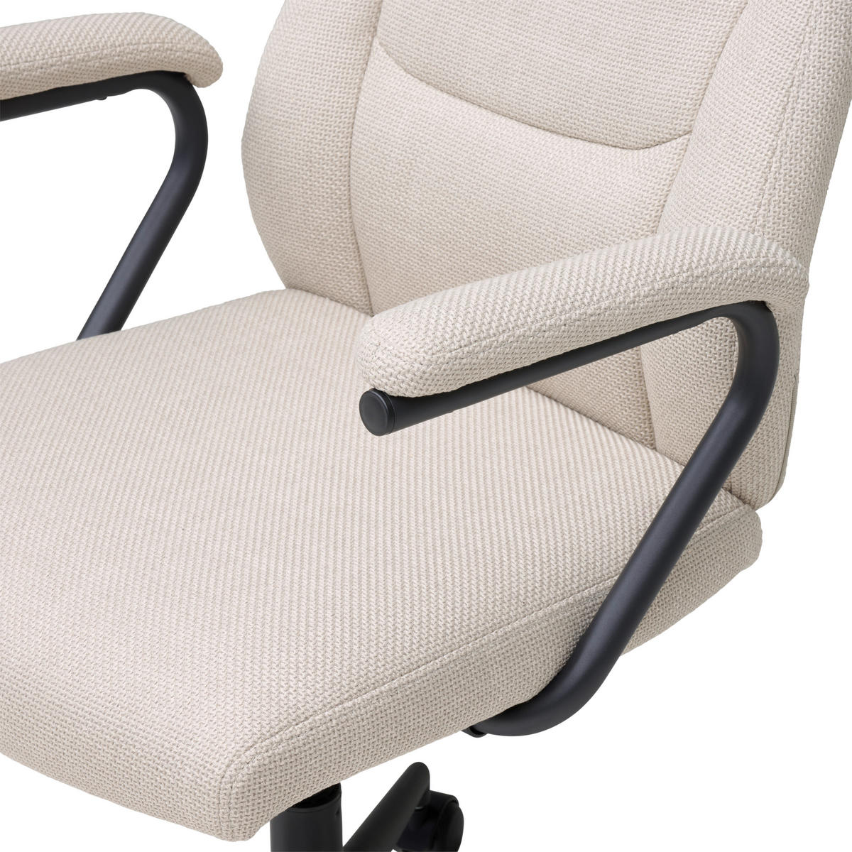 DREHSTUHL Webstoff Creme, Schwarz  - Creme/Schwarz, MODERN, Kunststoff/Textil (60/106-114/65cm) - MID.YOU