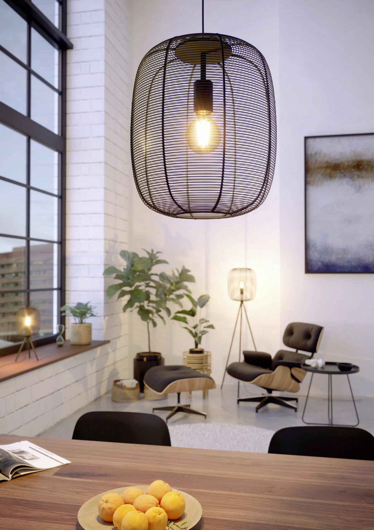 HÄNGELEUCHTE 33/110 cm  - Schwarz, KONVENTIONELL, Metall (33/110cm) - Eglo