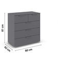 KOMMODE  in 80/81/42 cm  - Dunkelgrau, Design, Holzwerkstoff/Metall (80/81/42cm) - Carryhome