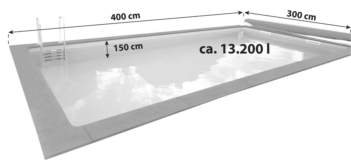 POOL KWAD STD 400/300/150 cm  - Blau, Basics, Kunststoff (400/300/150cm)