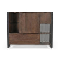 HIGHBOARD  146/116/40 cm 2 Schublade(n)  - Dunkelbraun/Anthrazit, KONVENTIONELL, Glas/Holz (146/116/40cm) - Livetastic