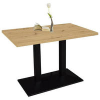 BARTISCH in Metall, Holzwerkstoff 120/70/105,5 cm   - Eichefarben/Schwarz, KONVENTIONELL, Holzwerkstoff/Metall (120/70/105,5cm) - Hom`in