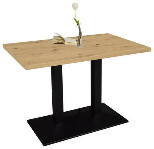 Hom`in Bartisch Big Bistro Schwarz, Eiche 70x105.5x120 cm