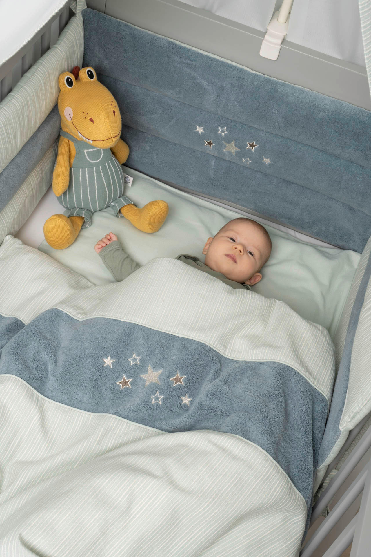 NESTCHEN Sternchen   35/190 cm  - Mintgrün, Basics, Textil (35/190cm) - Bebe's Collection