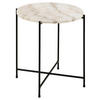 BEISTELLTISCH 42/42/45 cm Weiß rund  - Schwarz/Weiß, Trend, Stein/Metall (42/42/45cm)