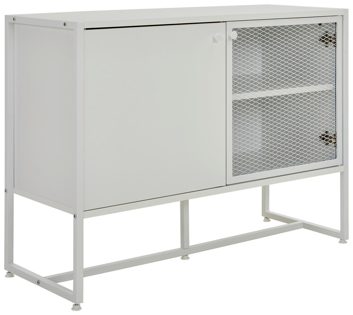 ŠIROKÁ KOMODA, bílá, 100/75/41 cm - bílá/černá, Moderní, kov/kompozitní dřevo (100/75/41cm) - P & B