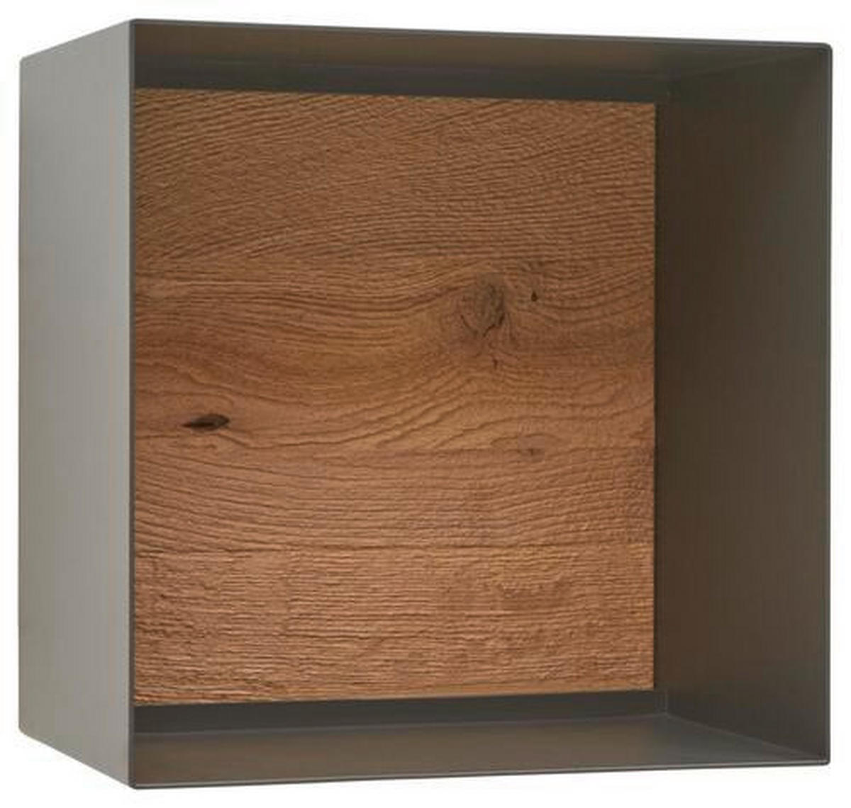 REGALELEMENT  35/35/24 cm Anthrazit, Eichefarben  - Eichefarben/Anthrazit, Natur, Holz/Metall (35/35/24cm) - Valnatura
