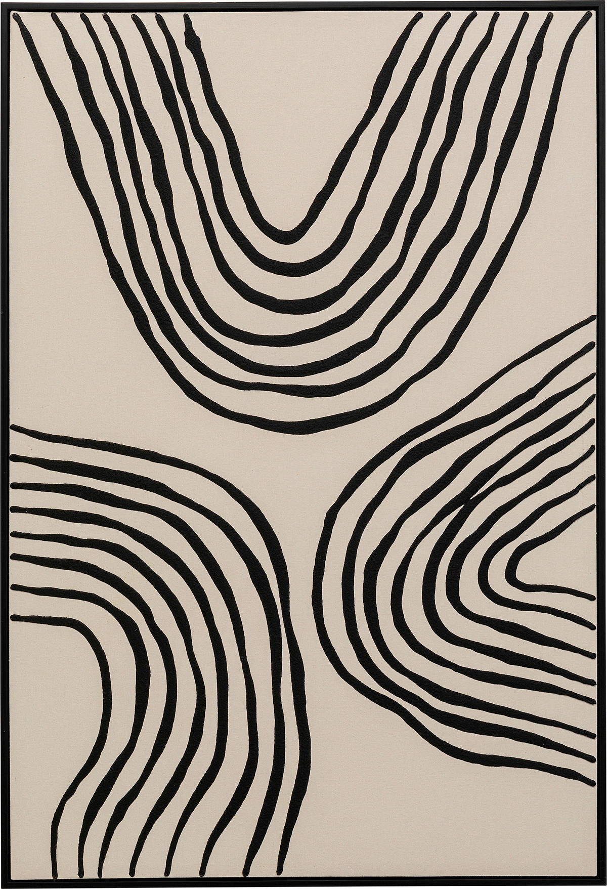 BILD Abstraktes  - Creme/Schwarz, Design, Holz/Kunststoff (73/113/4cm) - Kare-Design