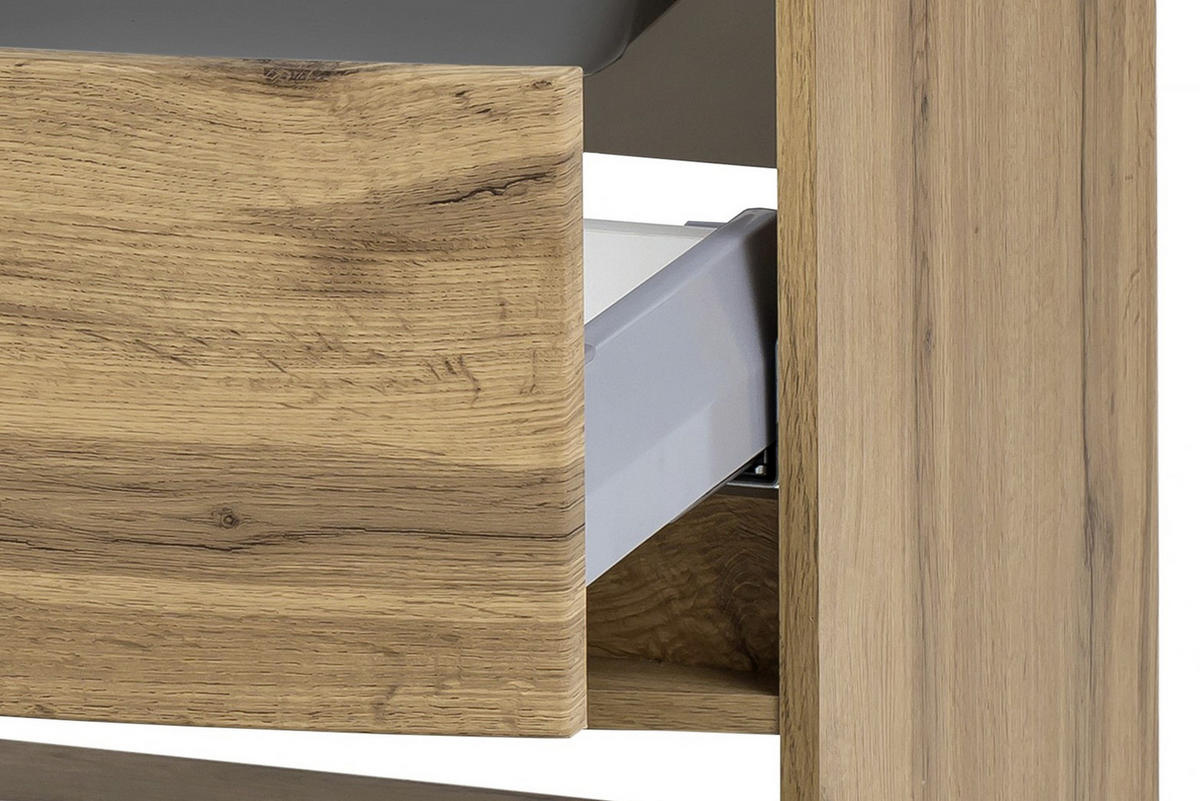 WASCHTISCHKOMBI 80 cm  - Eichefarben/Weiß, KONVENTIONELL, Glas/Holzwerkstoff (80cm) - Held