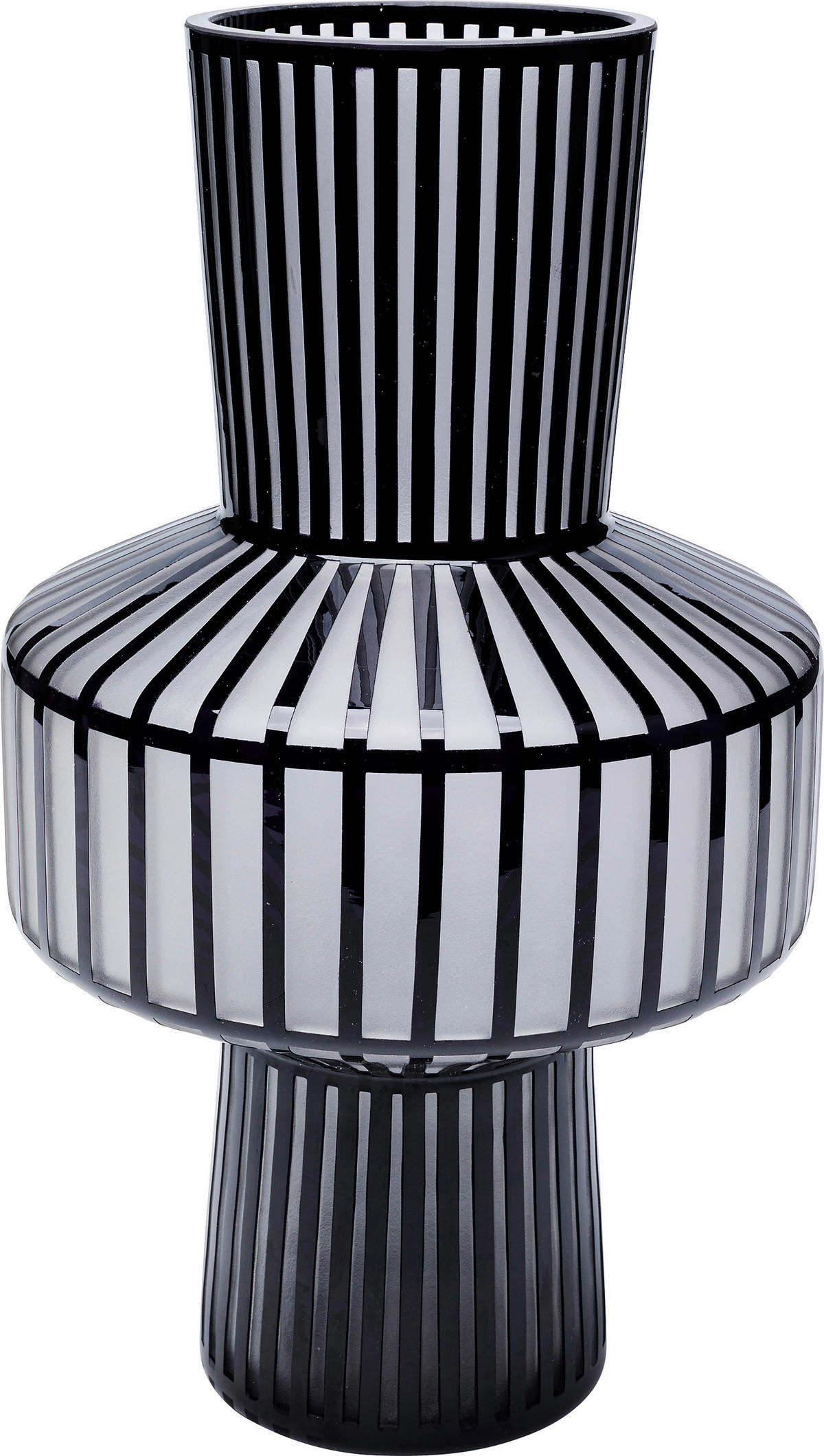 VASE 42 cm  - Hellgrau/Schwarz, Design, Glas (23/42/23cm)