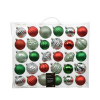 CHRISTBAUMKUGEL-SET  - Multicolor, Basics, Kunststoff (7/41.2/35.2cm)