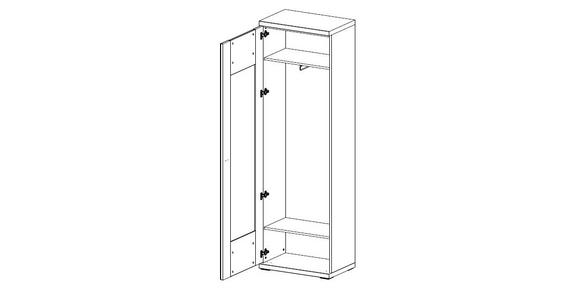 GARDEROBENSCHRANK 65/206,6/41,6 cm  - Chromfarben/Eichefarben, Design, Holzwerkstoff/Metall (65/206,6/41,6cm) - Xora