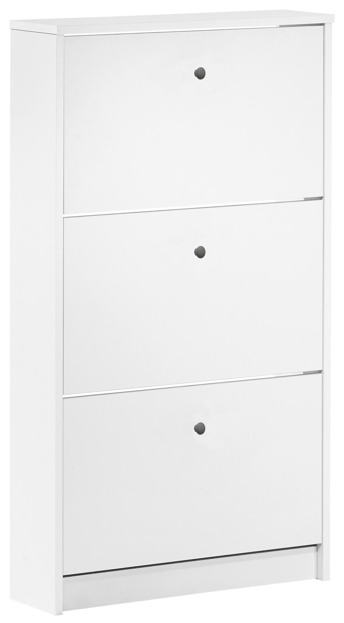 OMARA Z LOPUTAMI ZA ČEVLJE bela - srebrne barve/bela, Moderno, umetna masa/leseni material (58,5/105cm) - Carryhome