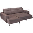 ECKSOFA Dunkelbraun Chenille  - Dunkelbraun/Schwarz, KONVENTIONELL, Textil/Metall (185/240cm) - Carryhome