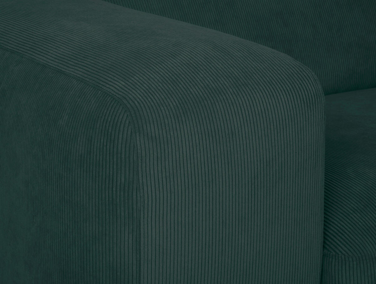 ECKSOFA HANNAH Grün Cord  - Schwarz/Grün, Design, Kunststoff/Textil (252/170cm) - MID.YOU