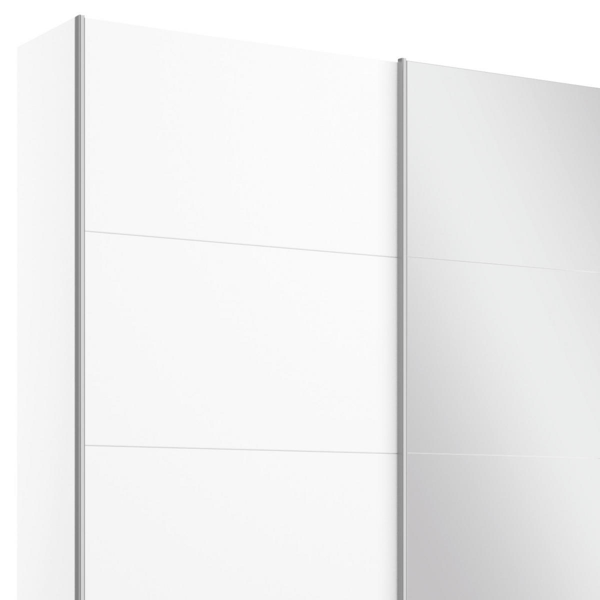SCHWEBETÜRENSCHRANK in Weiss  - Weiss/Alufarben, Modern, Holzwerkstoff/Metall (271/230/62cm) - Rauch Möbel