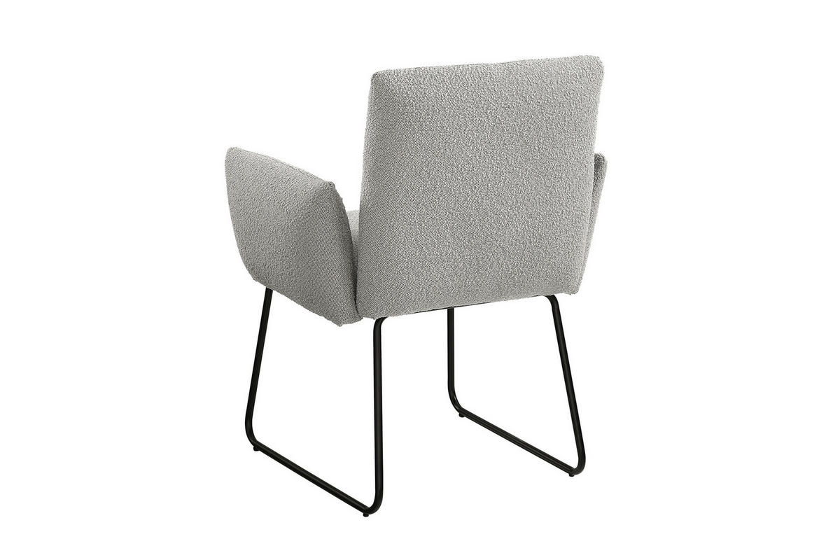 ŽIDLE S PODRUČKAMI, buklé, světle šedá - černá/světle šedá, Moderní, kov/textil (73,5/87/64,5cm) - Livetastic