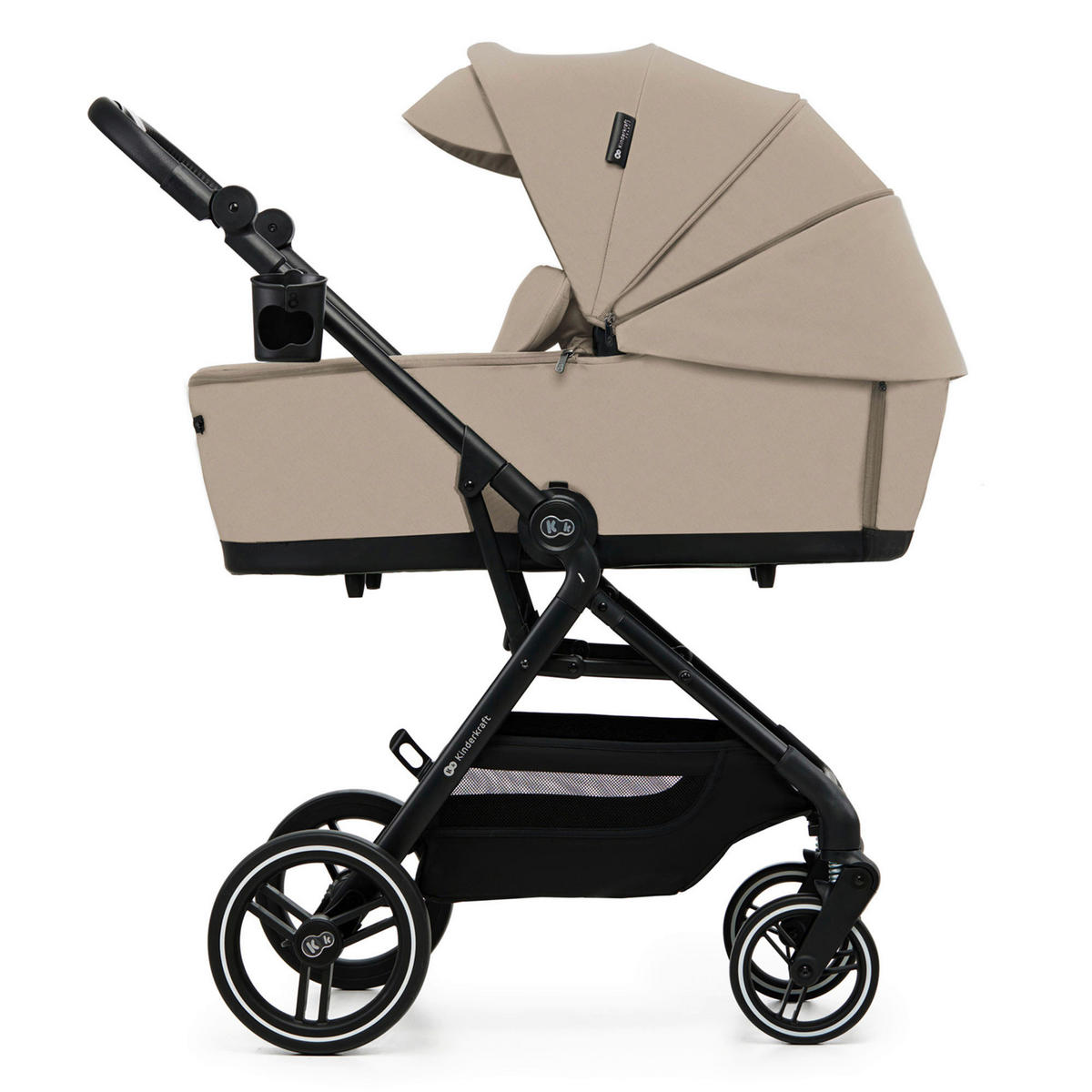 KINDERWAGEN Yoxi 3in1  - Schwarz Hochglanz/Beigebraun, Basics, Kunststoff/Textil (107/59/97cm) - Kinderkraft