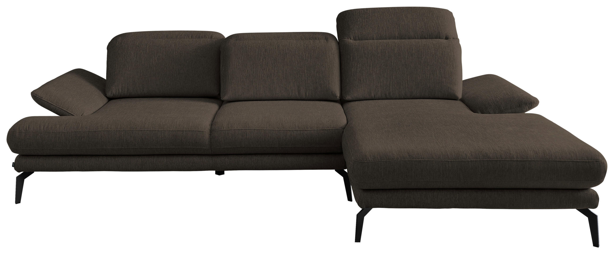 HÖRNSOFFA i vävt tyg mörkbrun  - svart/mörkbrun, Design, metall/textil (289/180cm) - MID.YOU