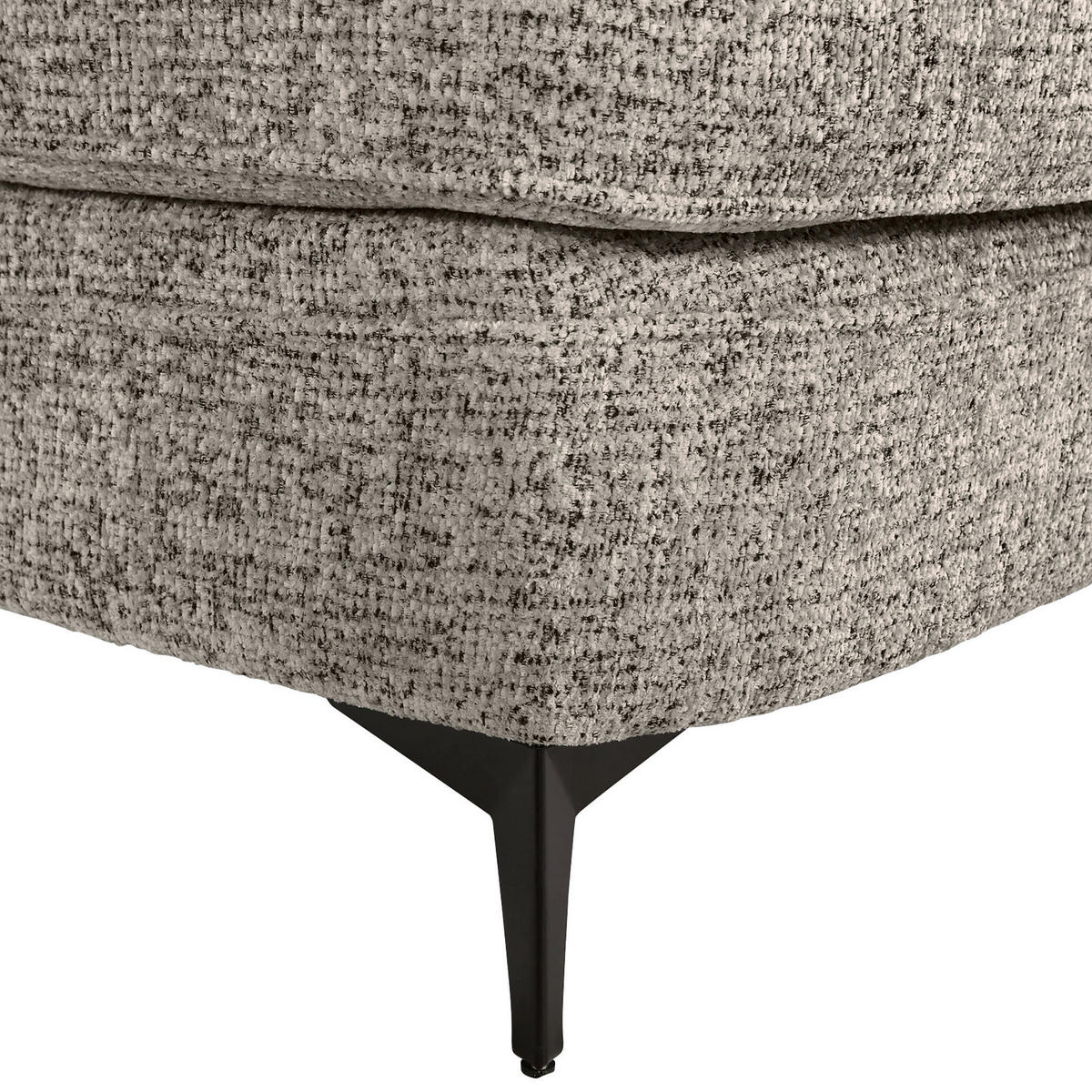 XXL-SESSEL in Chenille Graubraun  - Graubraun/Schwarz, Romantik / Landhaus, Textil/Metall (125/102/137cm) - Landscape