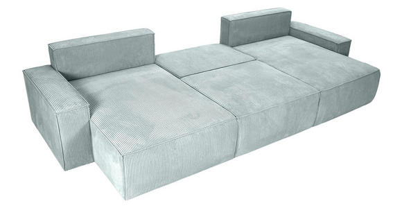 WOHNLANDSCHAFT  in Cord Mintgrün  - Schwarz/Mintgrün, KONVENTIONELL, Kunststoff/Textil (155/348/155cm) - Carryhome