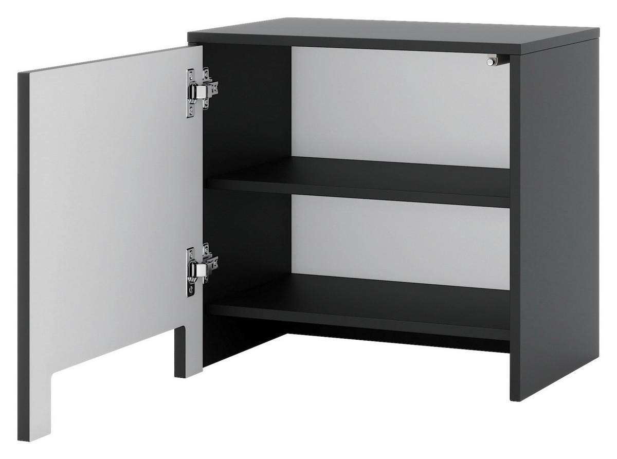 NACHTSCHRANK 53,5/51/35 cm  - Schwarz, Design, Holzwerkstoff (53,5/51/35cm) - Boxxx