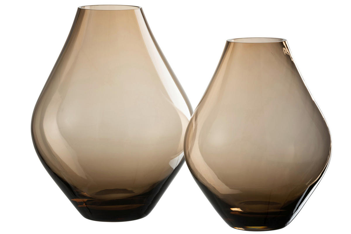VASE  - Transparent/Braun, Basics, Glas (22/22/28cm)