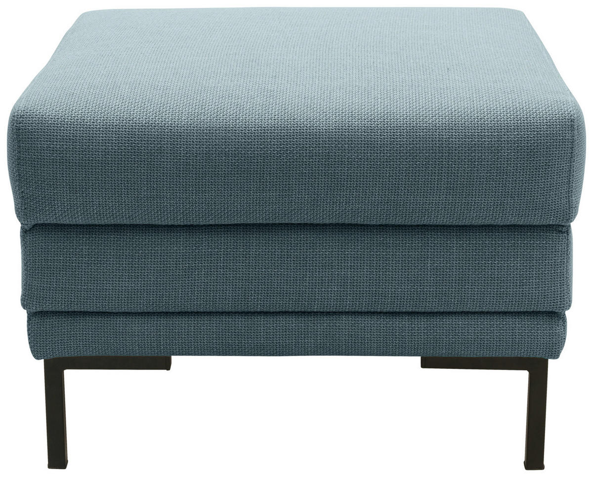 HOCKER Webstoff Petrol  - Petrol/Schwarz, Design, Textil/Metall (55/45/55cm) - LOOKS by W.Joop