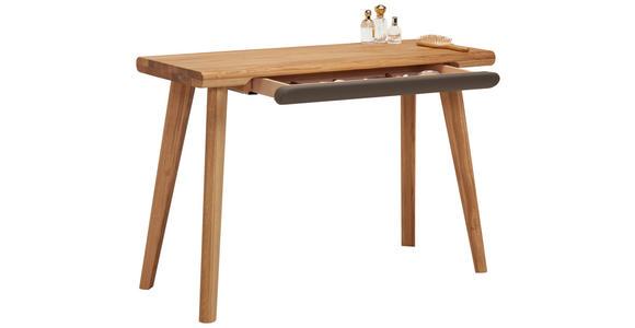 SCHMINKTISCH in Schlammfarben, Wildeiche Wildeiche  - Wildeiche/Schlammfarben, Natur, Holz/Textil (110/45/75cm) - Linea Natura