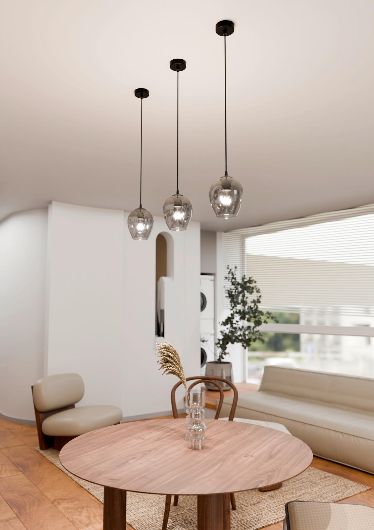 HÄNGELEUCHTE  14/14/100 cm    - Schwarz, KONVENTIONELL, Glas/Metall (14/14/100cm)