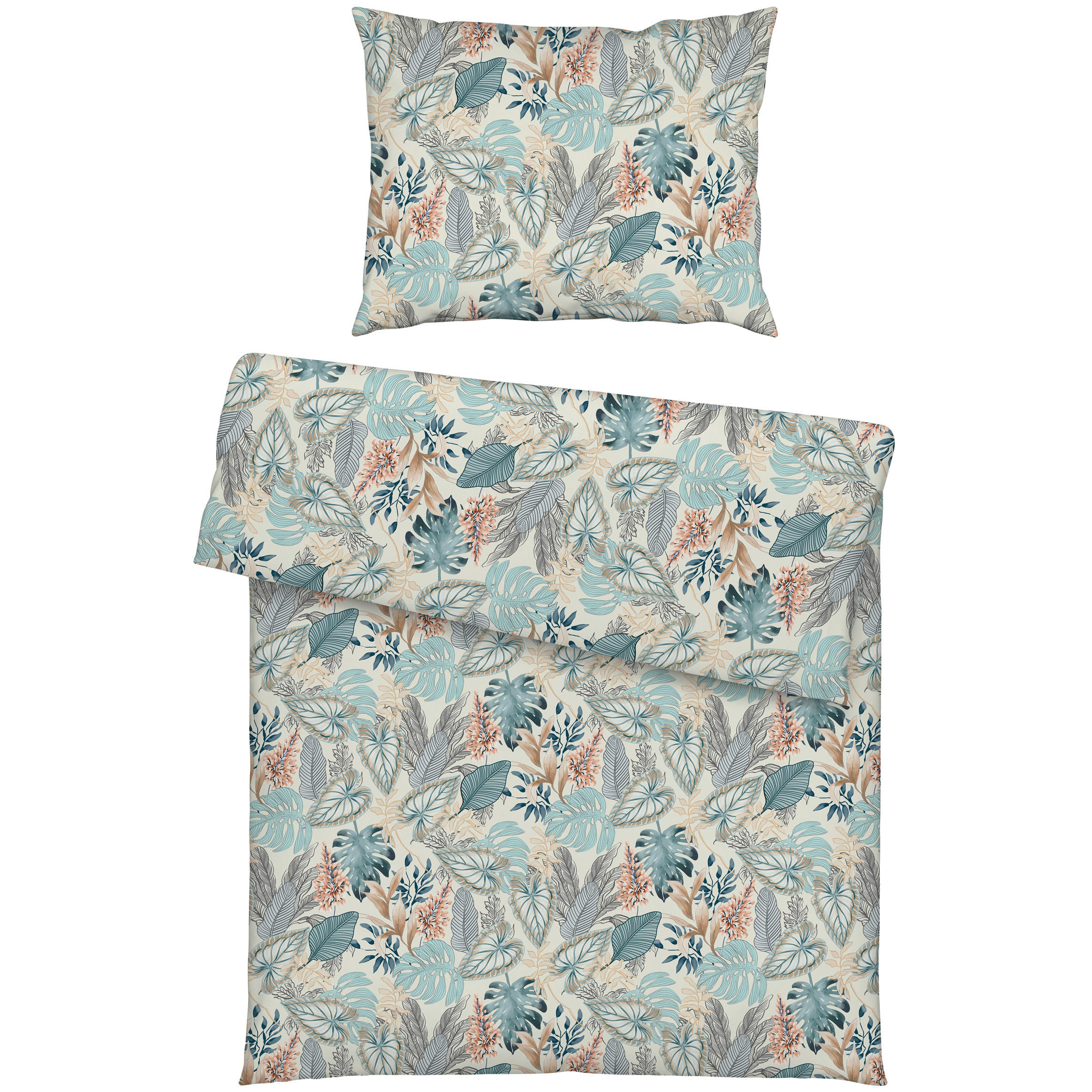 BETTWÄSCHE Atelier Makosatin 140/200 cm  - Azurblau, Design, Textil (140/200cm) - Estella