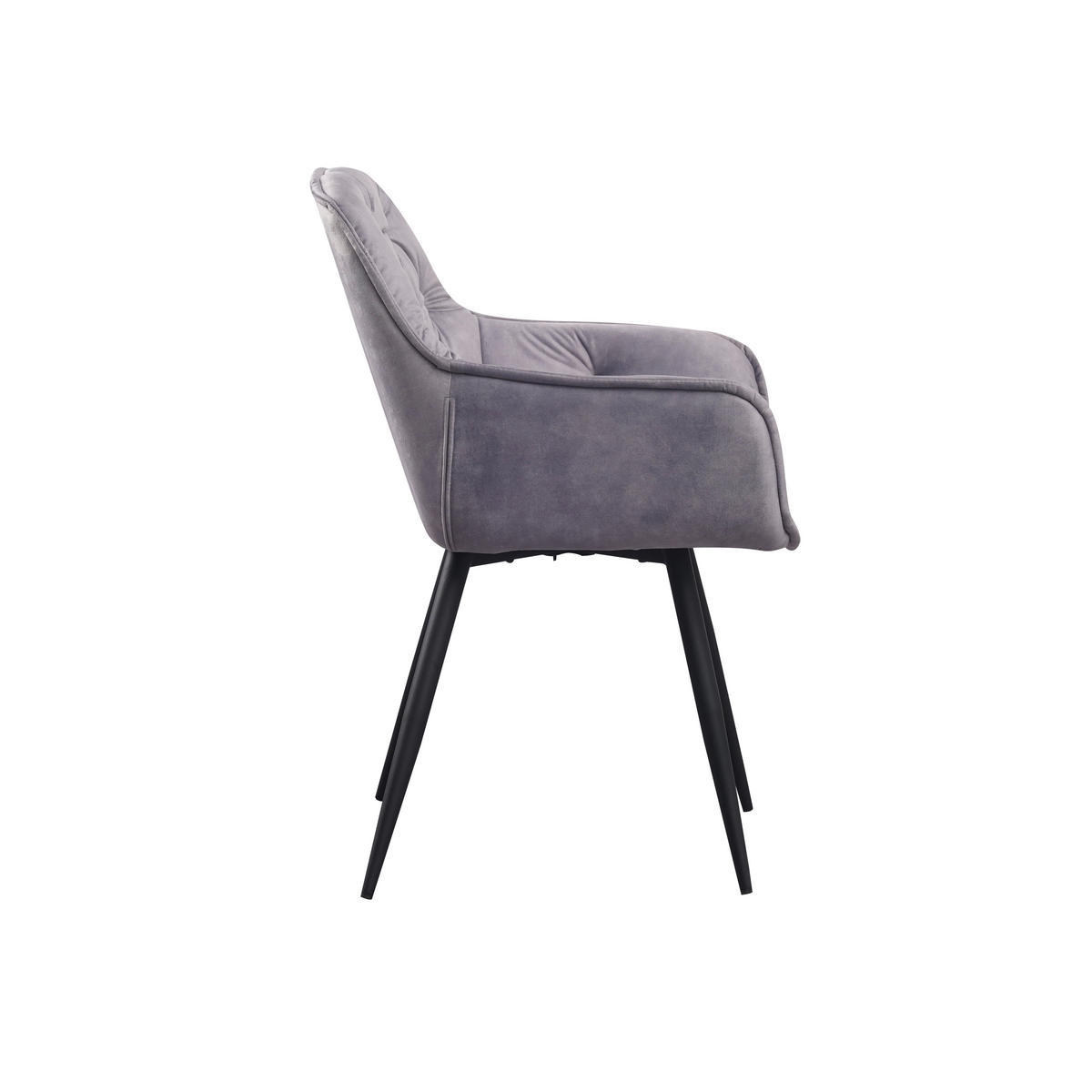 SADA ŽIDLÍ S PODRUČKAMI 2 kusy - šedá/černá, Moderní, kov/textil (54/86/53cm) - MID.YOU