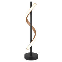 LED-TISCHLEUCHTE 15,5/49,3 cm   - Schwarz/Braun, Design, Kunststoff/Metall (15,5/49,3cm) - Globo