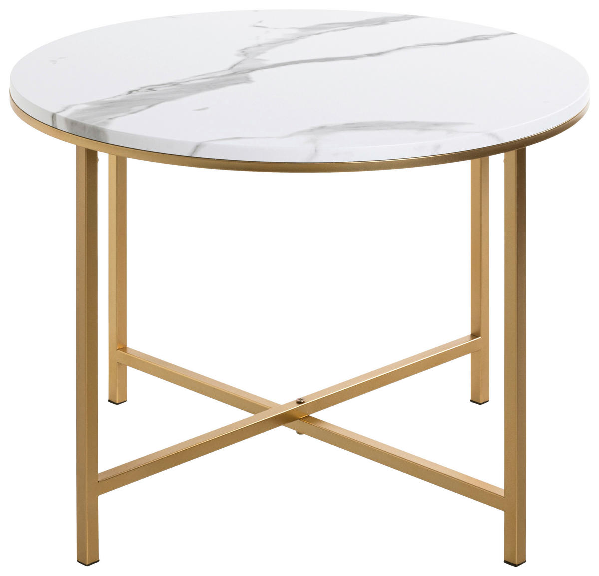 BEISTELLTISCH in Metall, Holzwerkstoff 60/60/45 cm  - Goldfarben/Weiß, Trend, Holzwerkstoff/Metall (60/60/45cm)