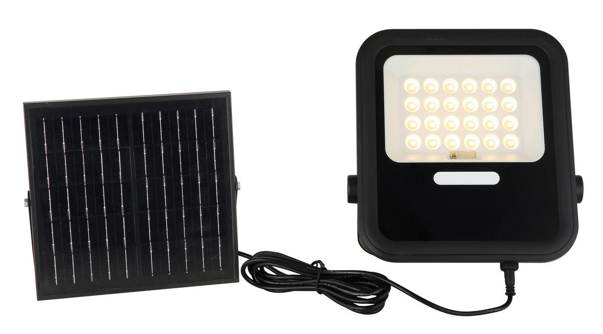 SOLARLEUCHTE - Klar/Schwarz, Basics, Glas/Kunststoff (24,3/14/25,4cm) - Globo