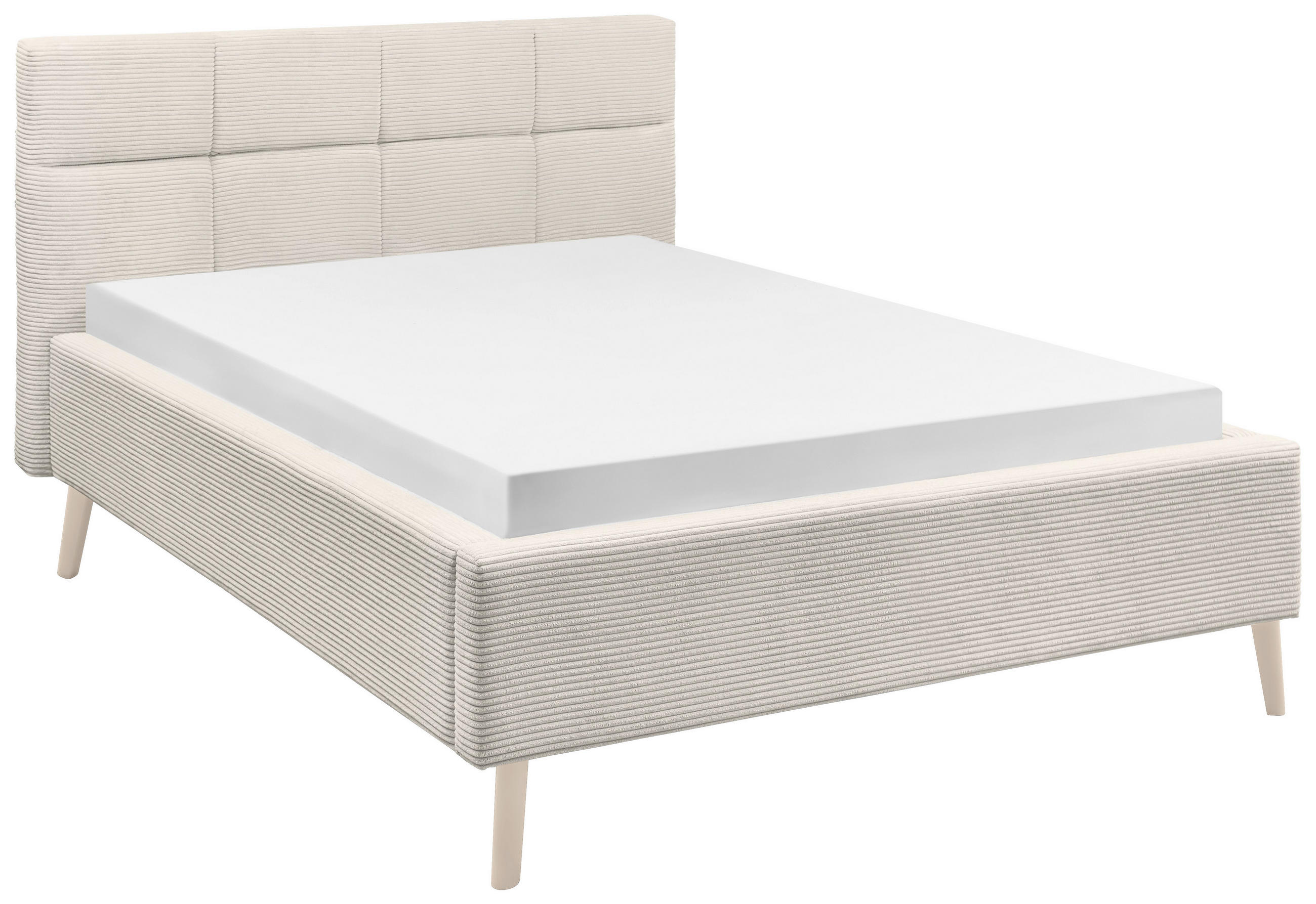 POLSTERBETT 140/200 cm,  in Beige,  - Eichefarben/Beige, KONVENTIONELL, Holz/Textil (140/200cm) - SetOne by Musterring