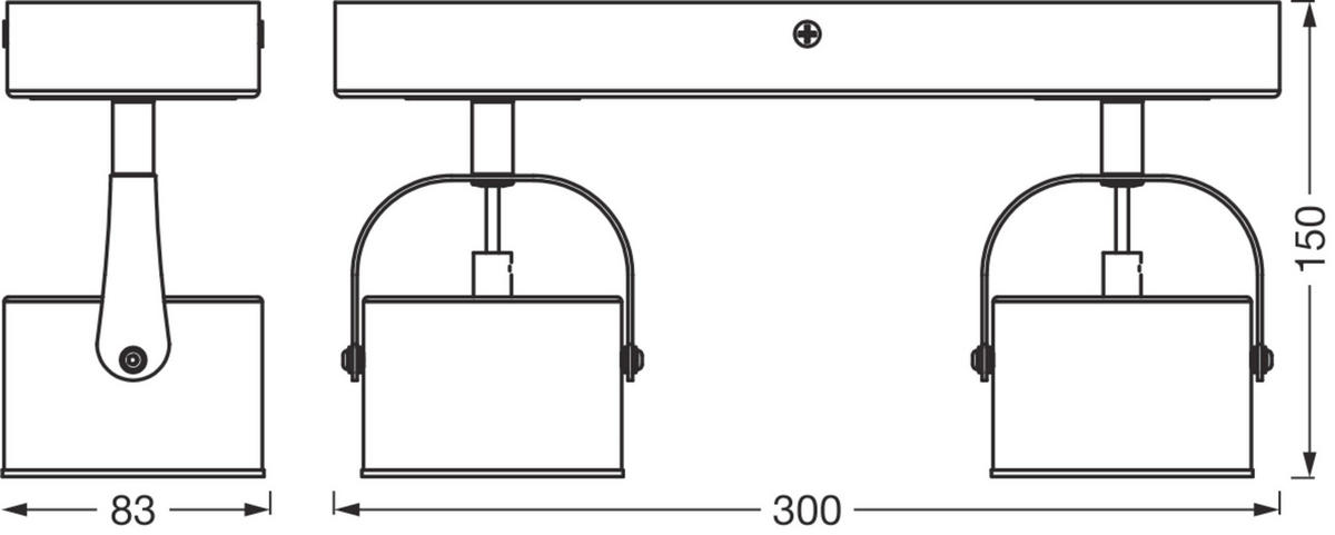 LED-STRAHLER 30/8,3/15 cm   - Silberfarben, Design, Kunststoff/Metall (30/8,3/15cm) - Osram
