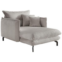XXL-SESSEL Cord Silberfarben    - Silberfarben/Schwarz, MODERN, Textil/Metall (111/101/167cm) - Livetastic